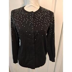 Chico’s Women’s Embellished Beaded Cardigan Black Size 0 (4-6/S) - NWT